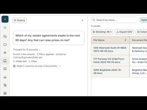 GC AI Contract Intelligence walkthrough