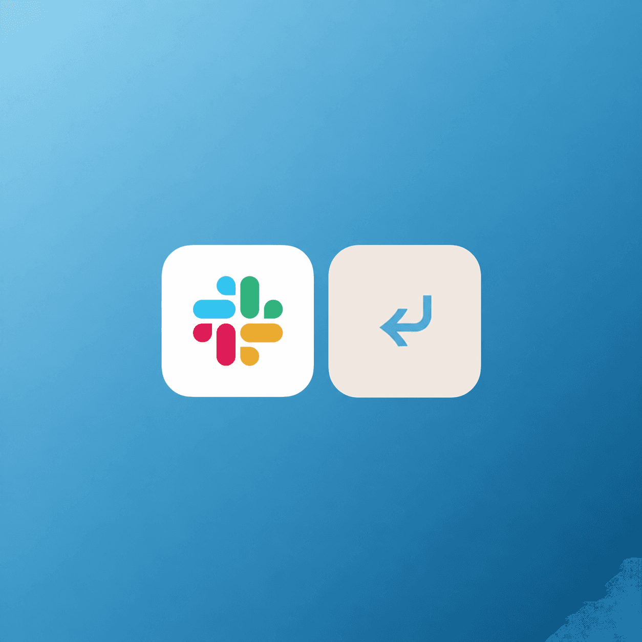 Slack and GC AI app icons on a blue gradient