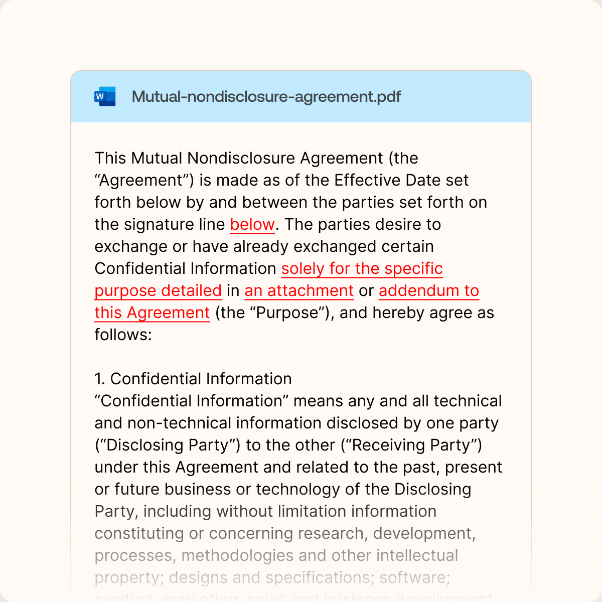 GC AI for Word redlining a contract inside Microsoft Word