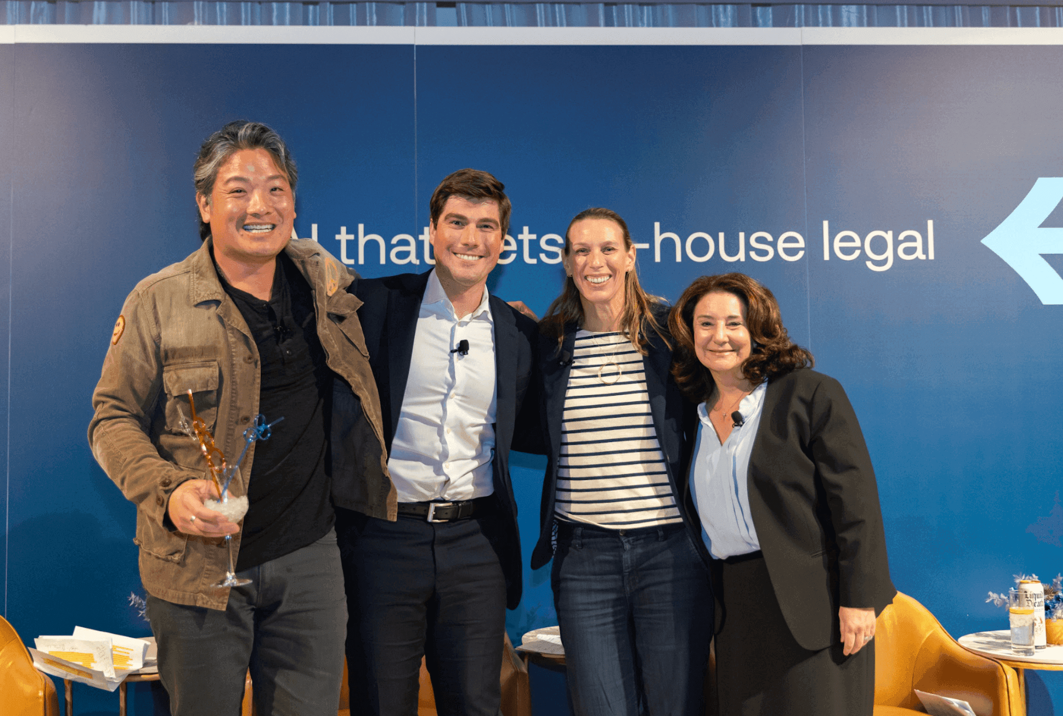 Consumer-brand general counsels panel on stage