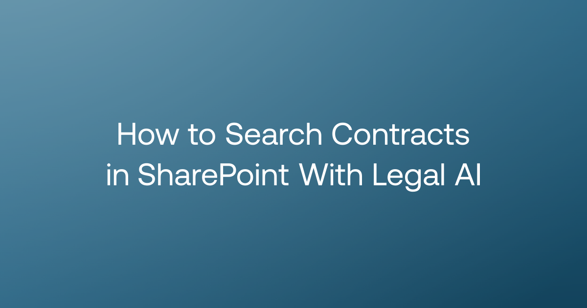 Search Contracts in SharePoint With Legal AI · GC AI